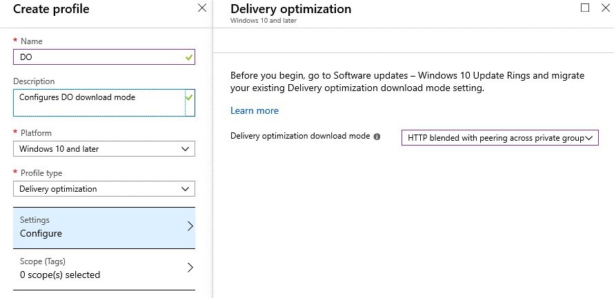 Managing Delivery Optimization in Intune